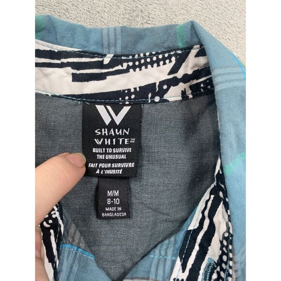 Shaun White Boys medium 8-10 Plaid Shirt Blue/Green snowboarder skateboarder - Picture 3 of 10